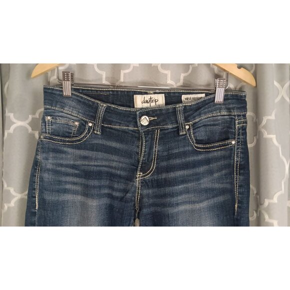 Daytrip 29 Long Virgo Bootcut Denim Medium Wash Boho Biker Embellished Jeans - Picture 2 of 6